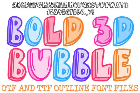 Bold 3d Bubble Font